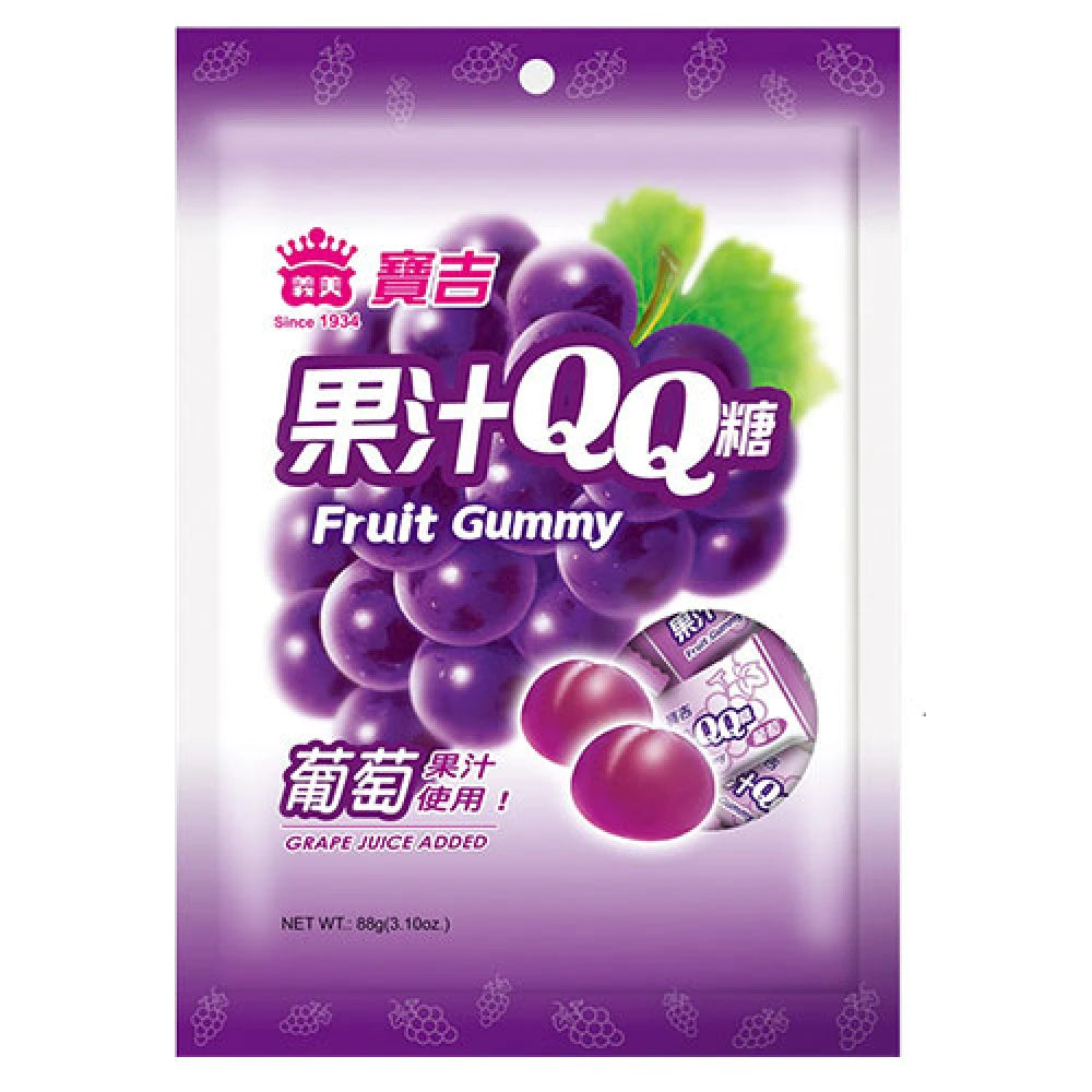 Grape Fruit Gummy 88g 義美葡萄果汁QQ軟糖 88g