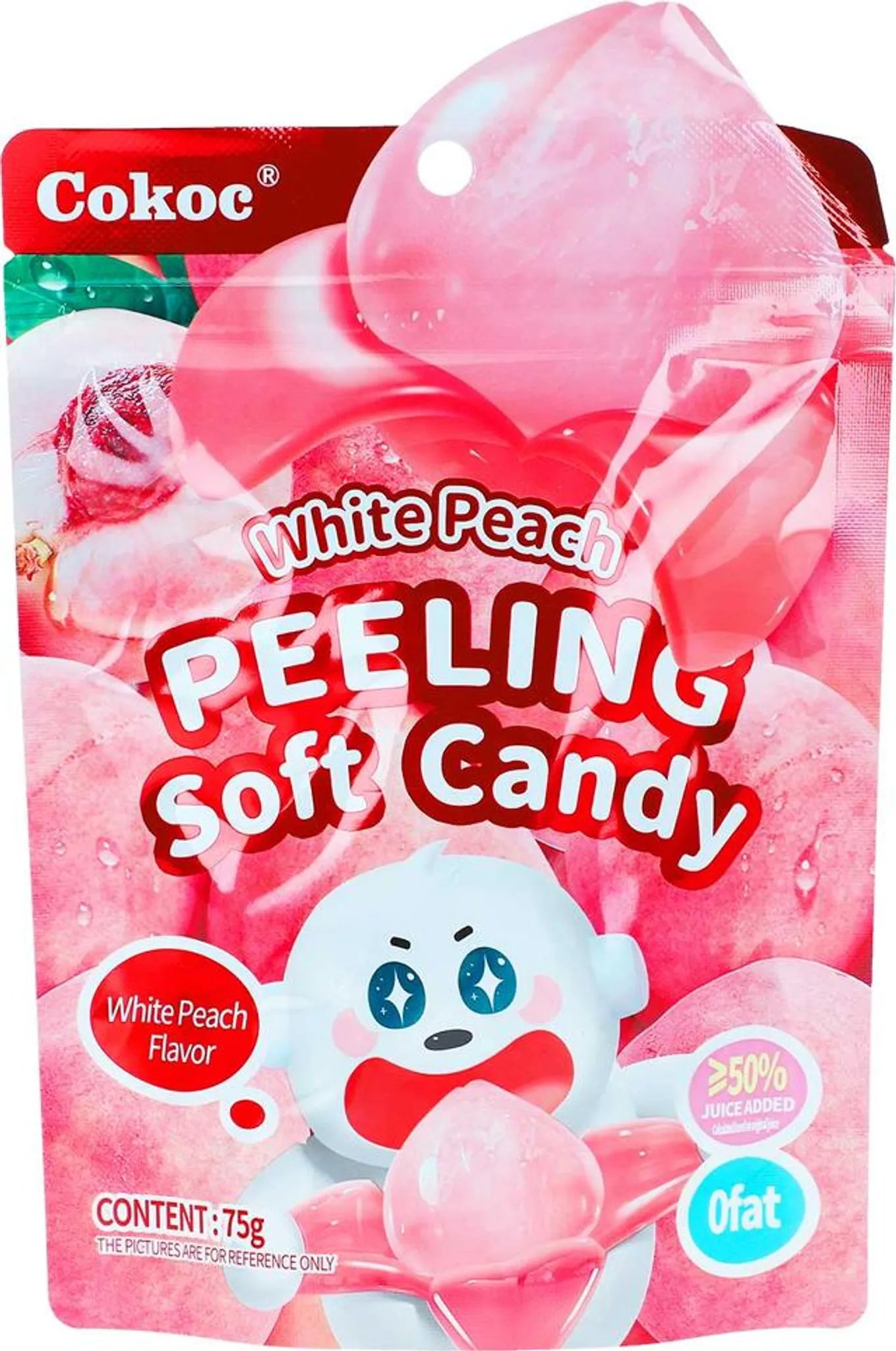 Peelable Gummies - White Peach (Pink) 75g
